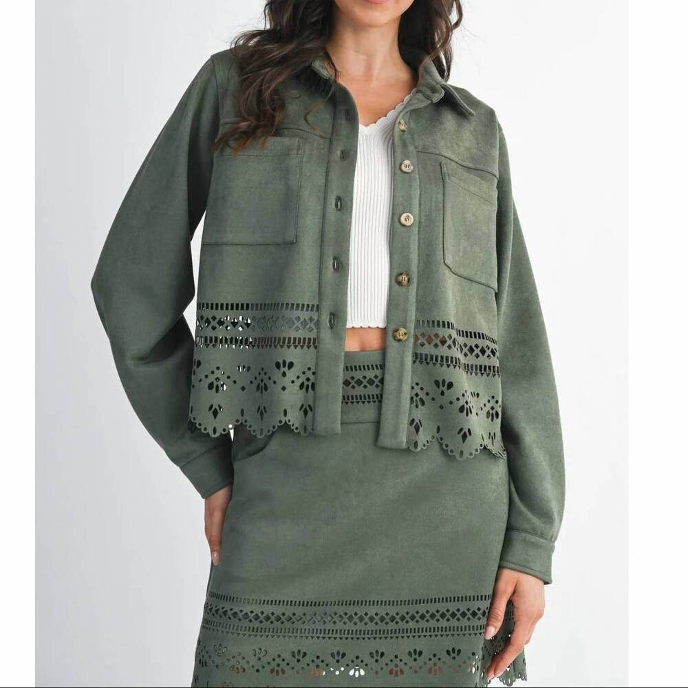 NEW CAMELLIA detail jacket in olive